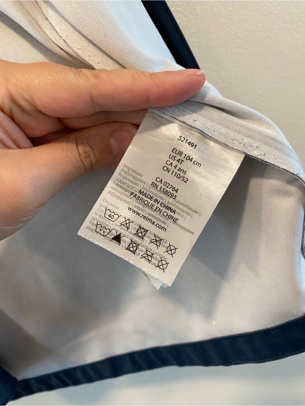 Reima Kids' Rubber Rain Jacket lampi size 4 navy blue waterproof - Picture 9 of 10